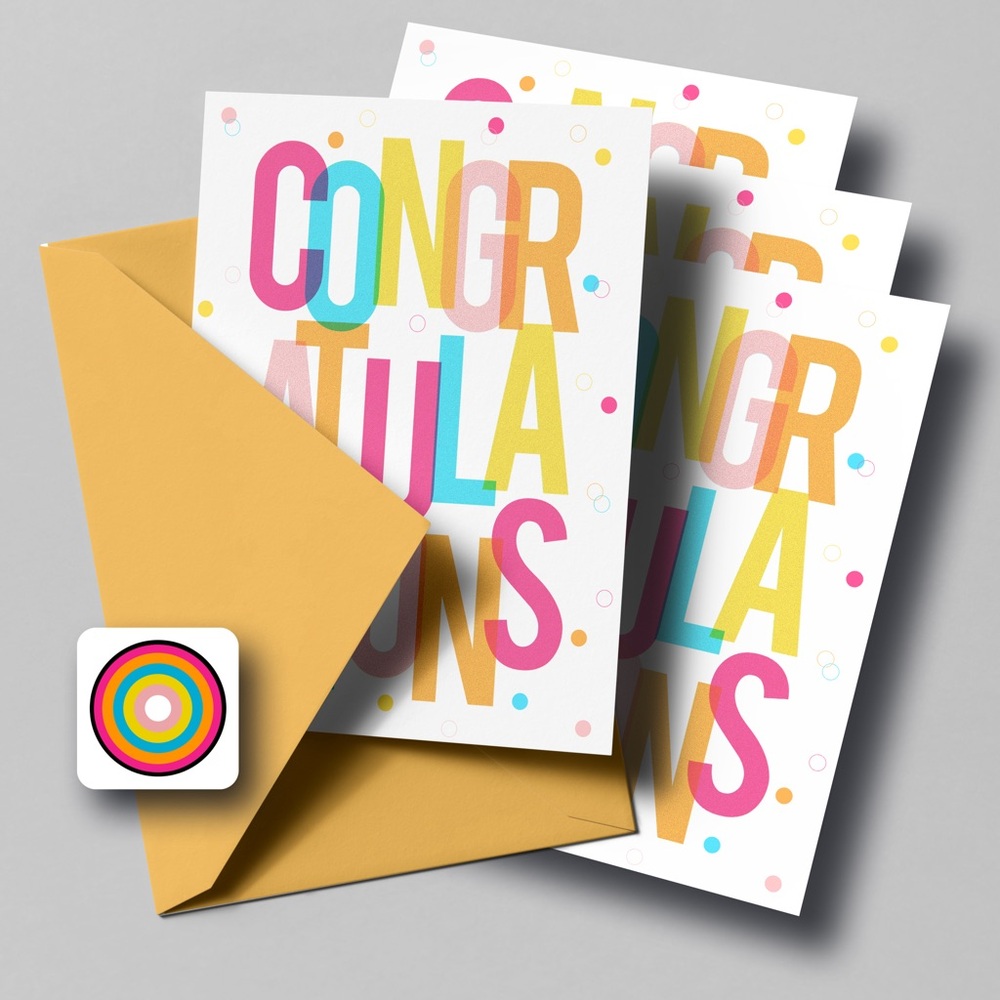 Set of 4 Handmade Small Business Congratulations Celebration Greeting Cards - Picture 3 of 3
